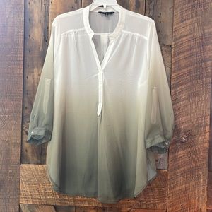Sheer tunic, olive green, 2X, never worn, excellent condition. Size 2X